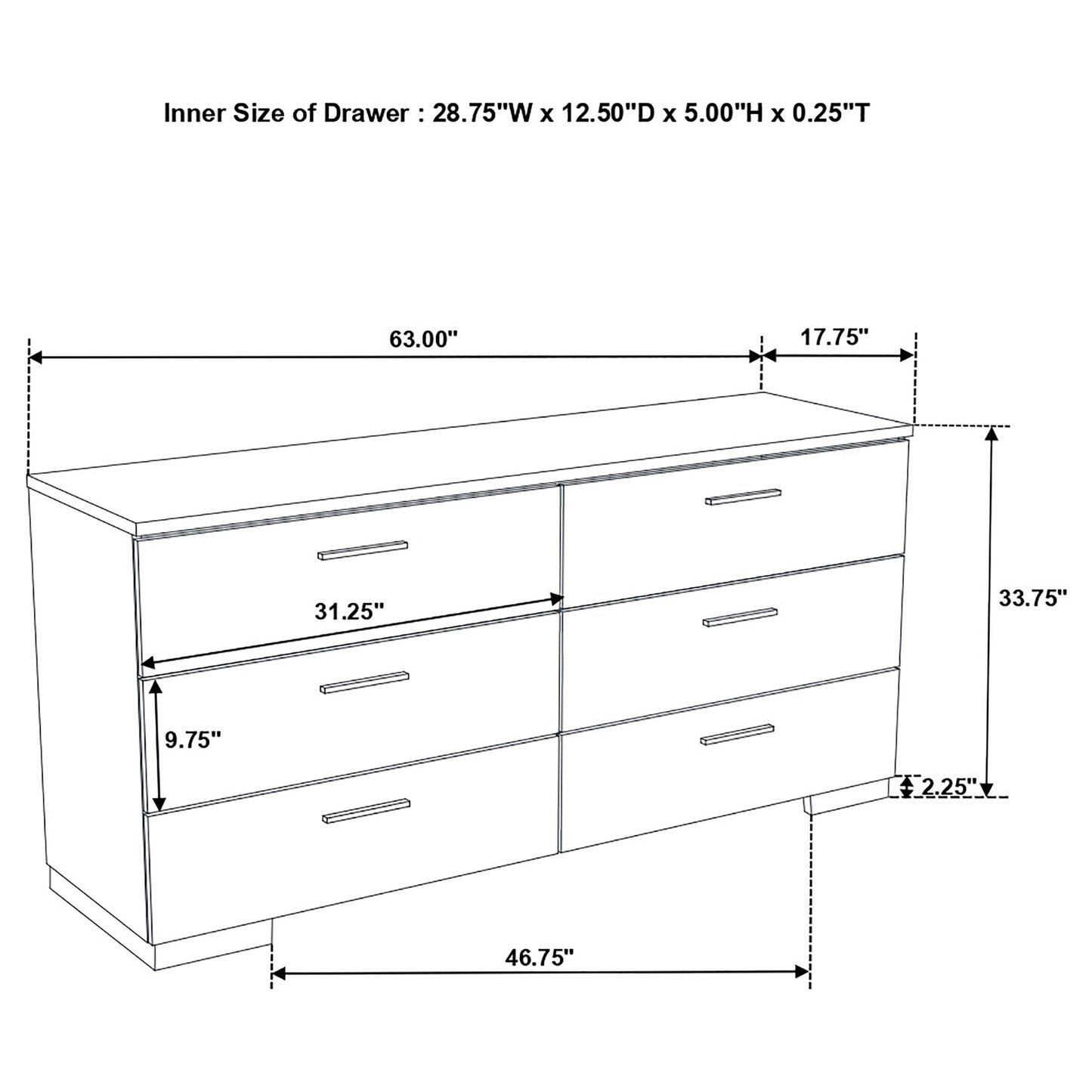 Felicity 6-piece California King Bedroom Set White Gloss