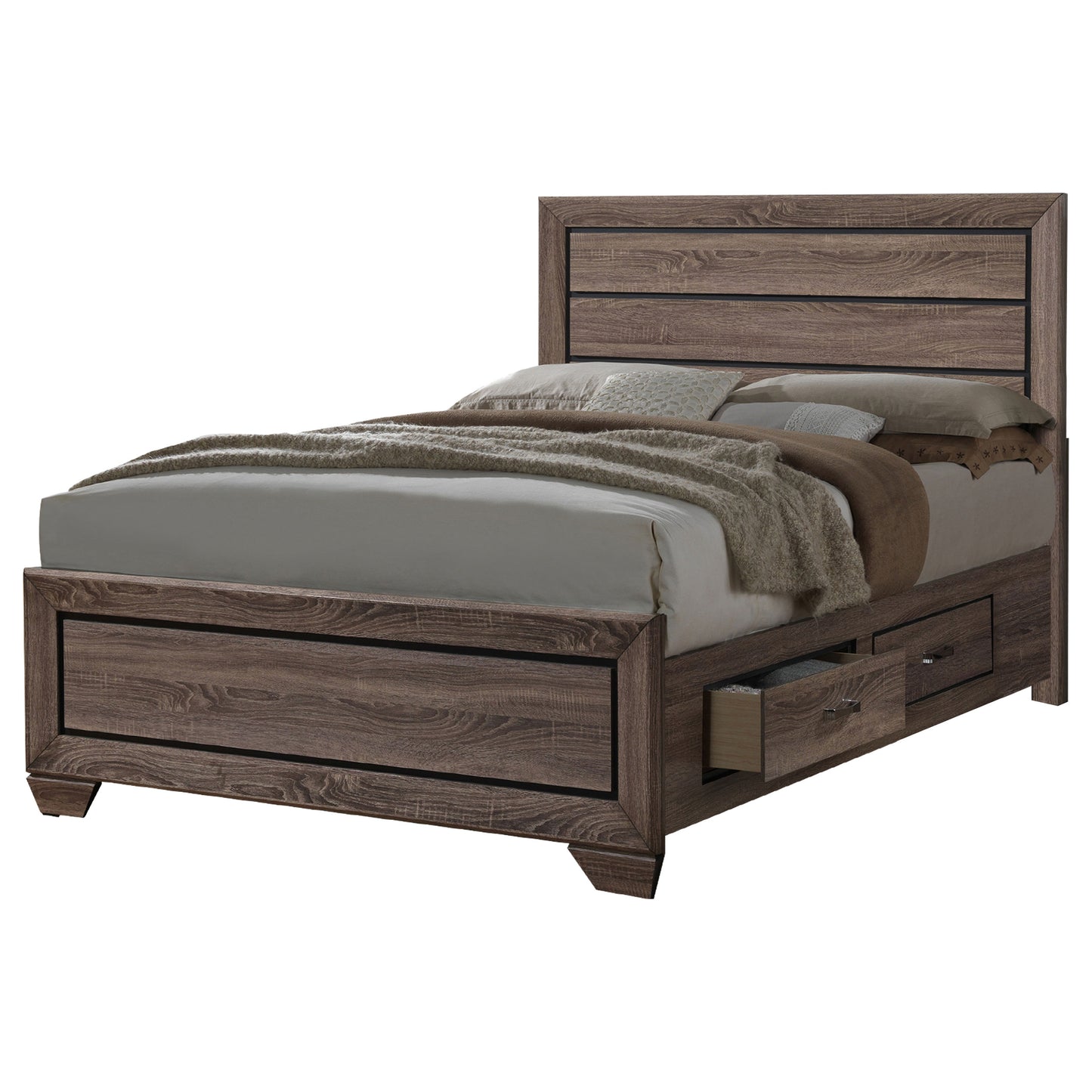 Kauffman 4-piece Queen Bedroom Set Washed Taupe