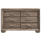 Kauffman 6-drawer Dresser Washed Taupe