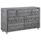 Deanna 7-drawer Upholstered Dresser Grey