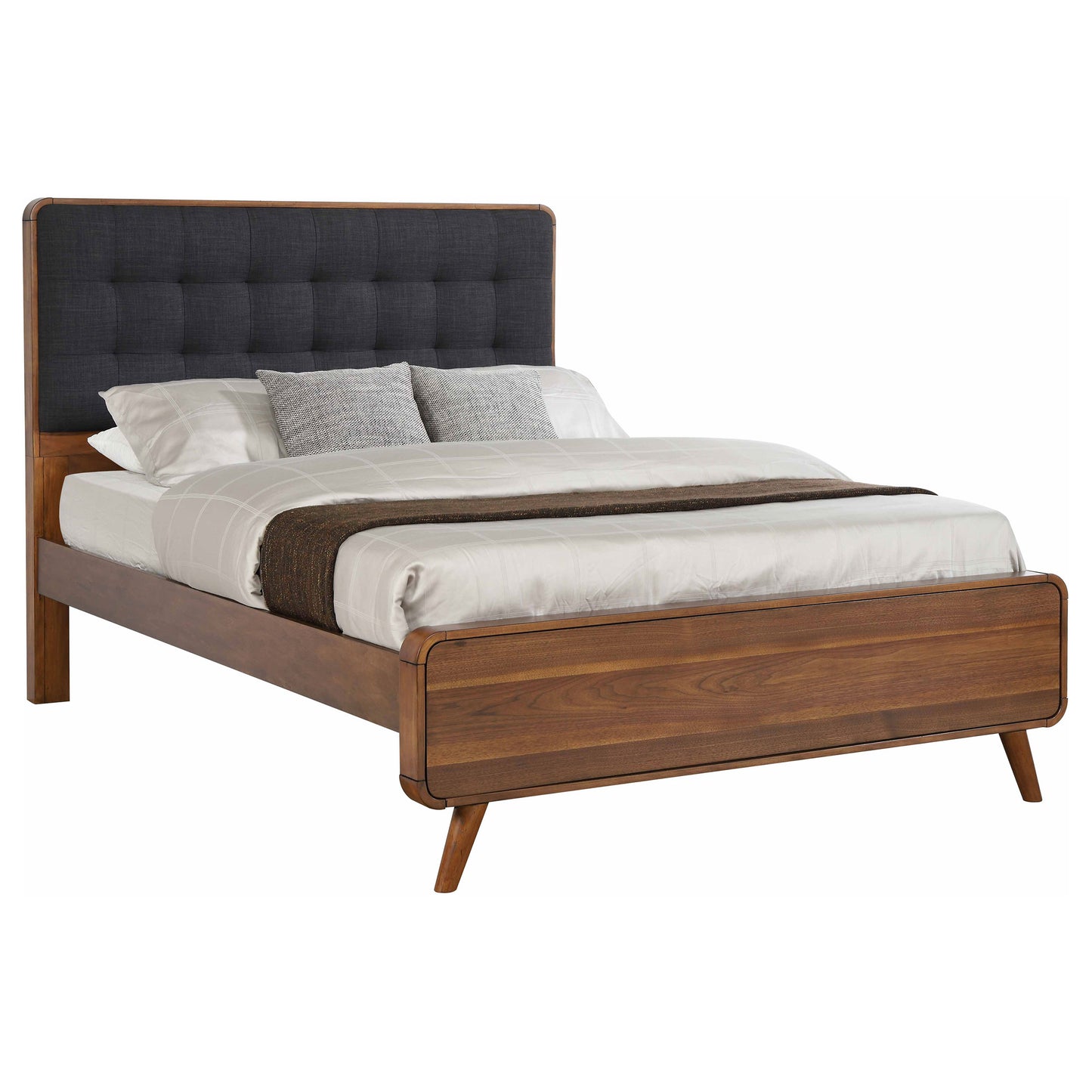 Robyn Wood Eastern King Platform Bed Dark Walnut