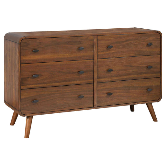 Robyn 6-drawer Dresser Dark Walnut