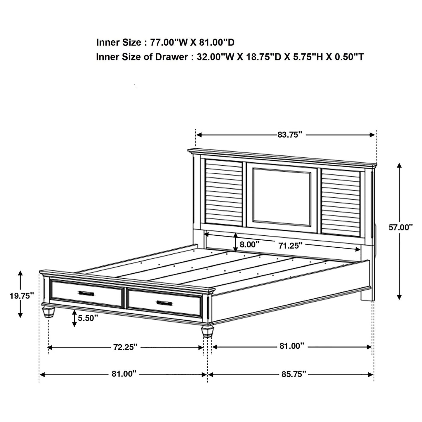 Franco 4-piece Eastern King Bedroom Set Distressed White