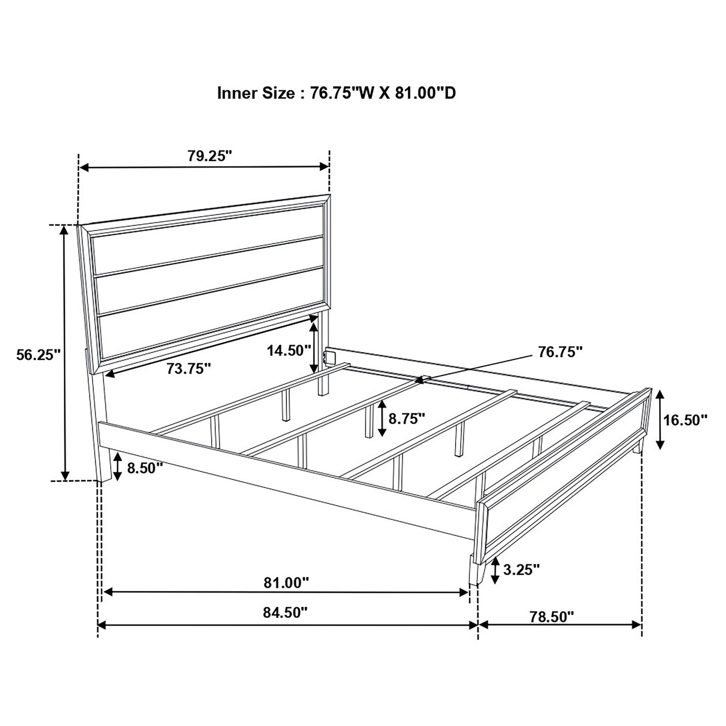 Watson Wood Eastern King Panel Bed Grey Oak