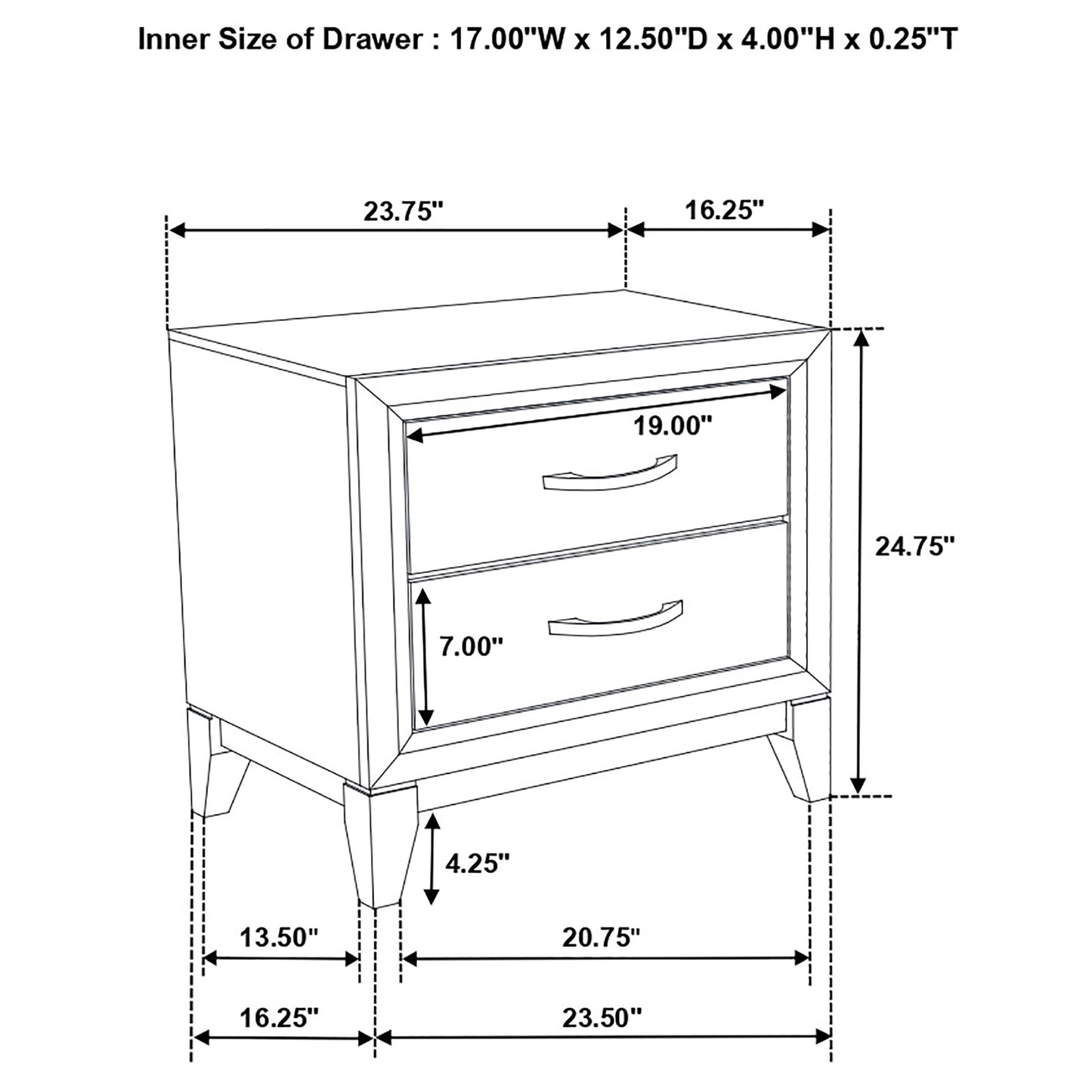 Watson 2-drawer Nightstand Grey Oak