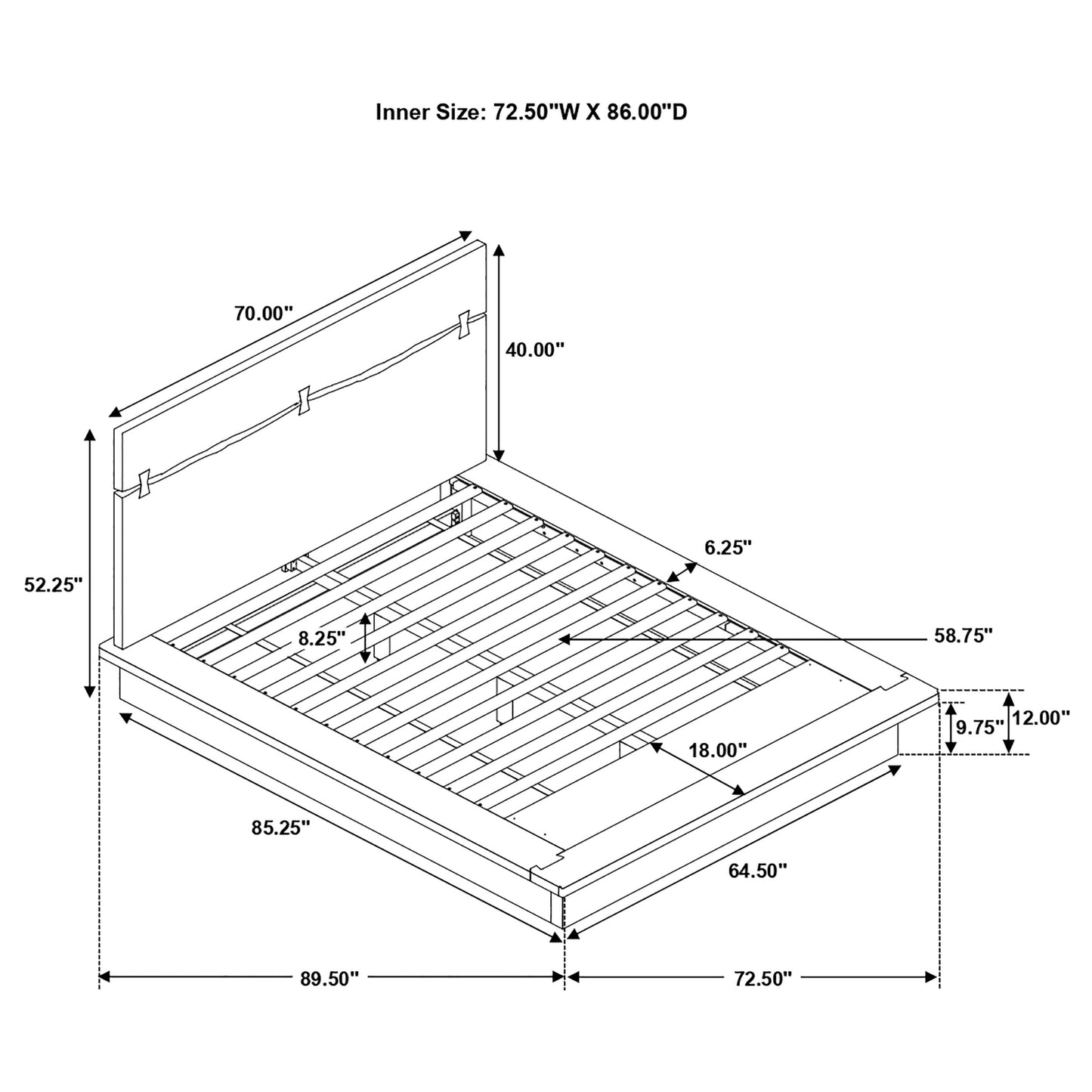 Winslow Wood Queen Panel Bed Smokey Walnut and Coffee Bean