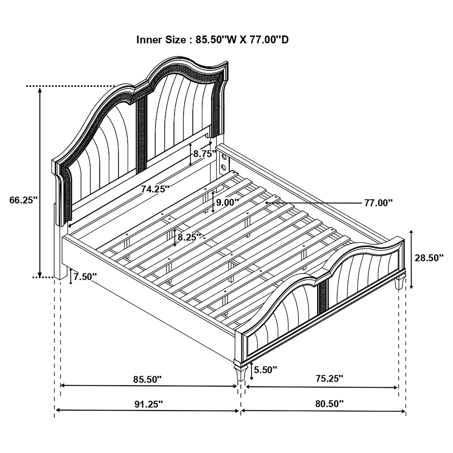 Evangeline 4-piece California King Bedroom Set Silver Oak