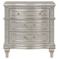 Evangeline 3-drawer Nightstand Silver Oak