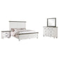 Lilith 4-piece Eastern King Bedroom Set Distressed White