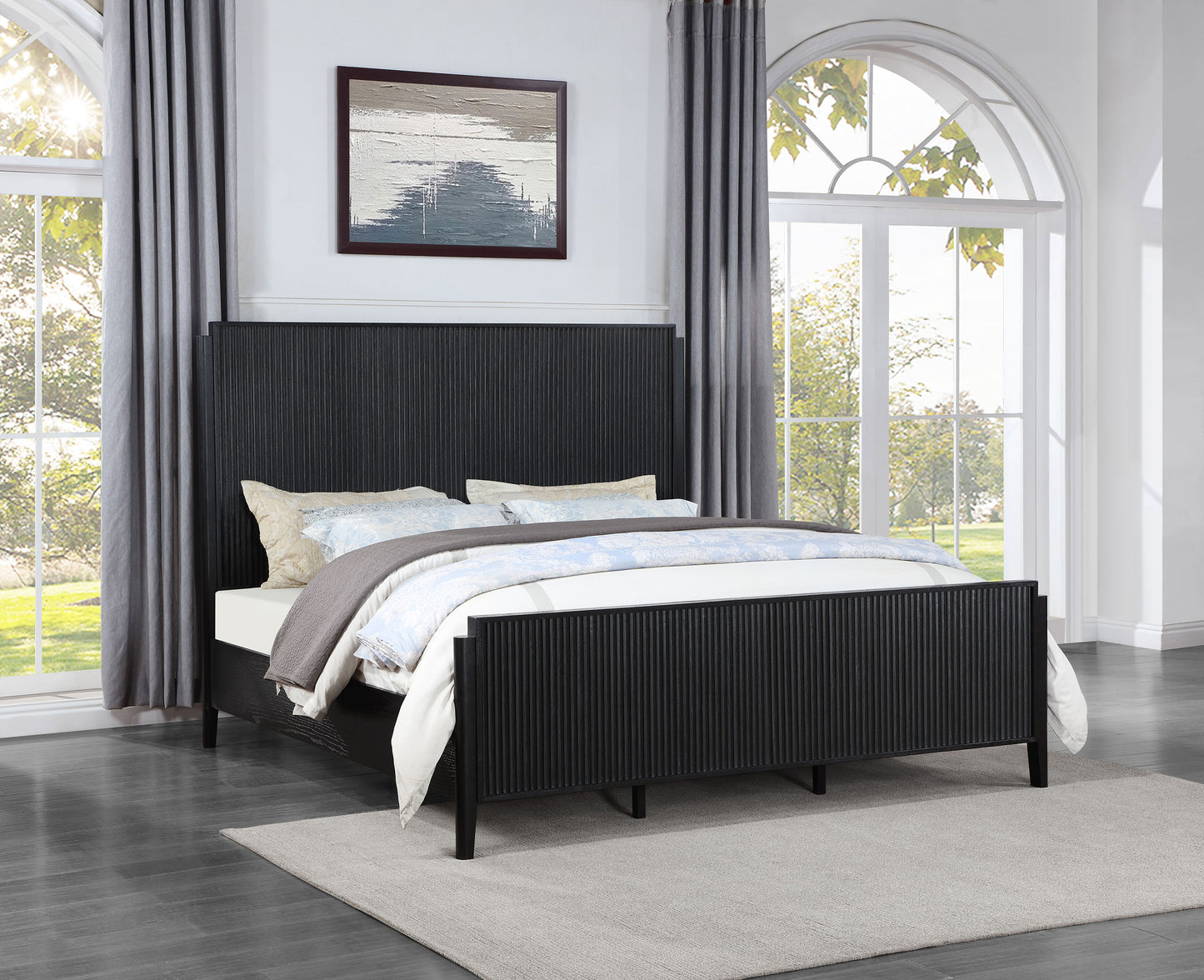 Brookmead Wood Eastern King Panel Bed Black