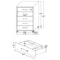 Lucia 5-drawer Bedroom Chest of Drawers White