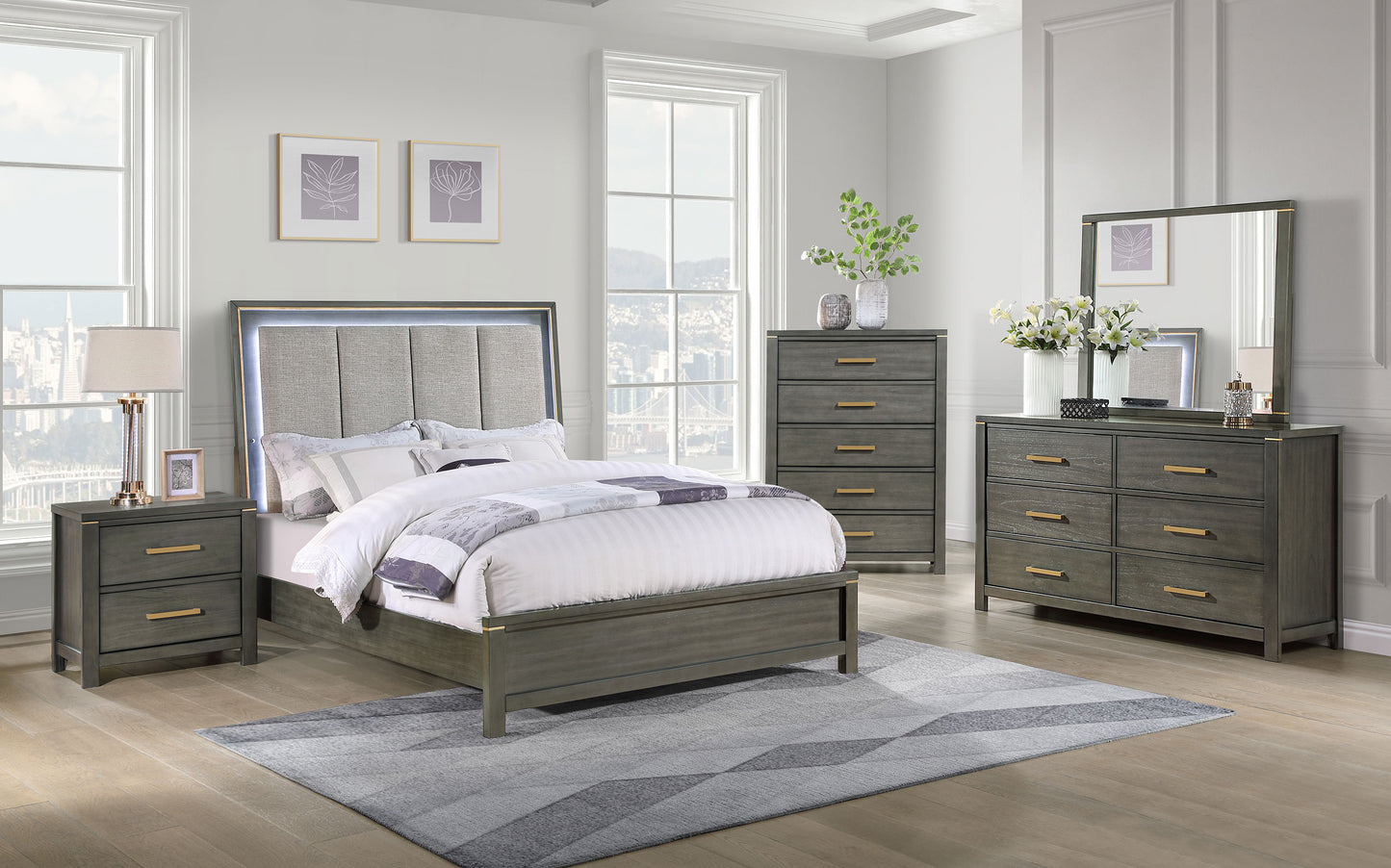 Kieran 5-piece California King Bedroom Set Grey