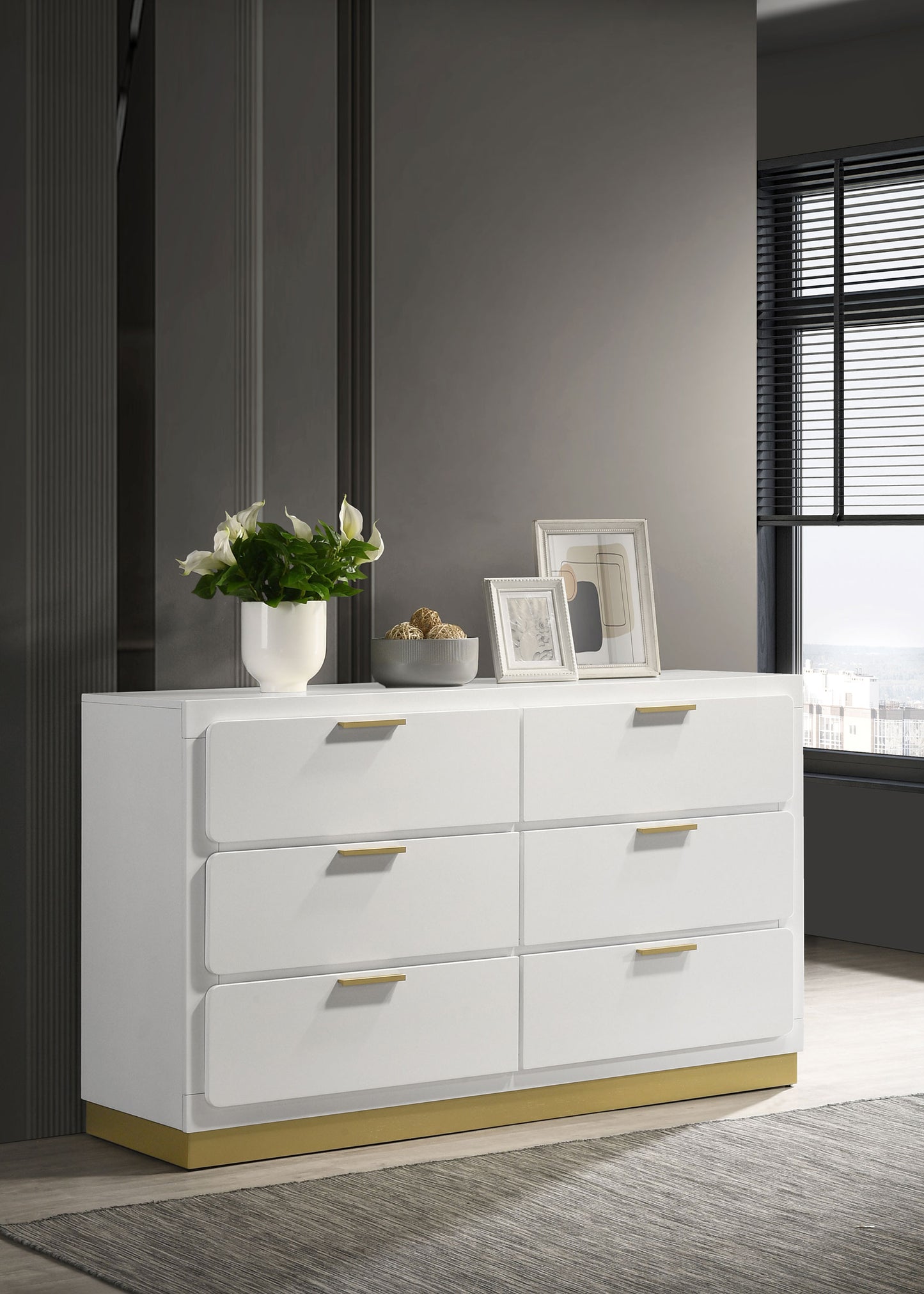 Caraway 6-drawer Dresser White