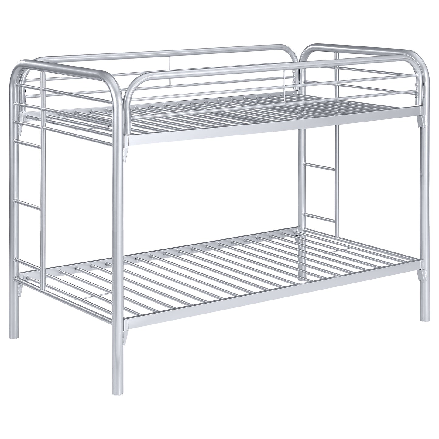 Morgan Metal Twin Over Twin Bunk Bed Silver