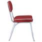 Retro Upholstered Dining Side Chair Red (Set of 2)