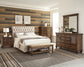 Devon 5-piece Queen Bedroom Set Beige and Burnished Oak