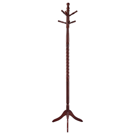 Riona 6 Hook Freestanding Wood Coat Rack Hat Hanger Merlot