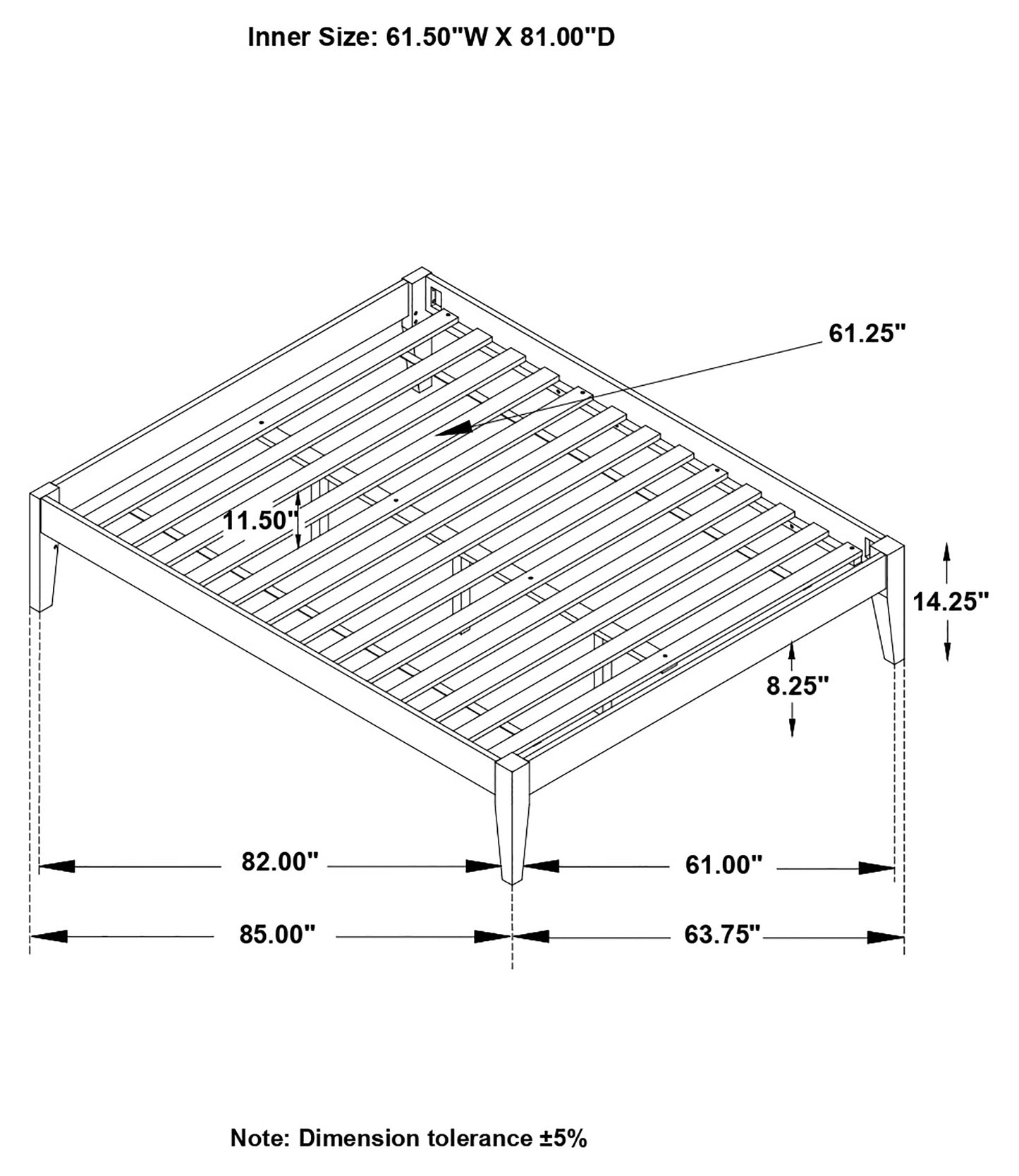Hounslow Queen Universal Platform Bed White