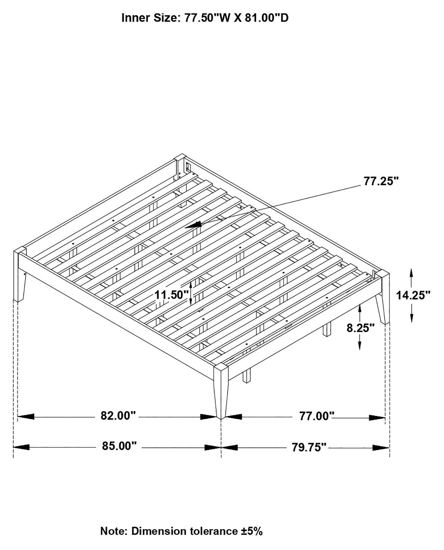 Hounslow Eastern King Universal Platform Bed Black