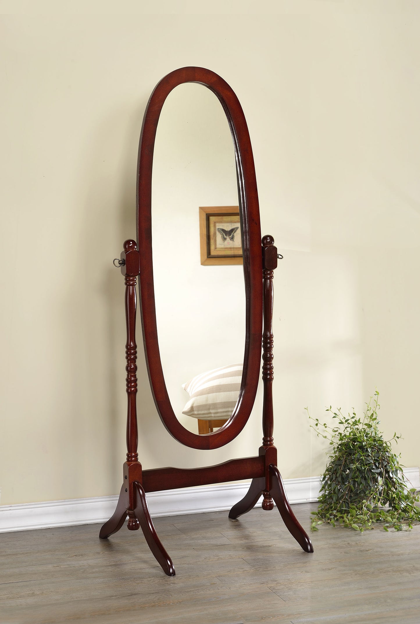 Foyet Wood Adjustable Full Length Cheval Mirror Merlot