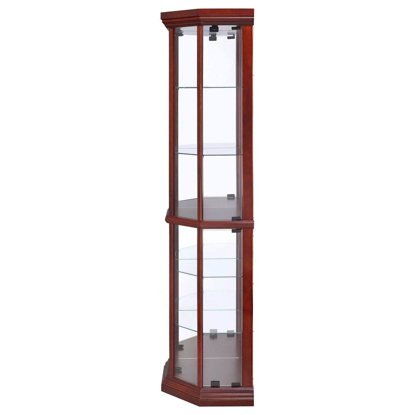 Appledale 6-shelf Corner Curio Display Cabinet Medium Brown