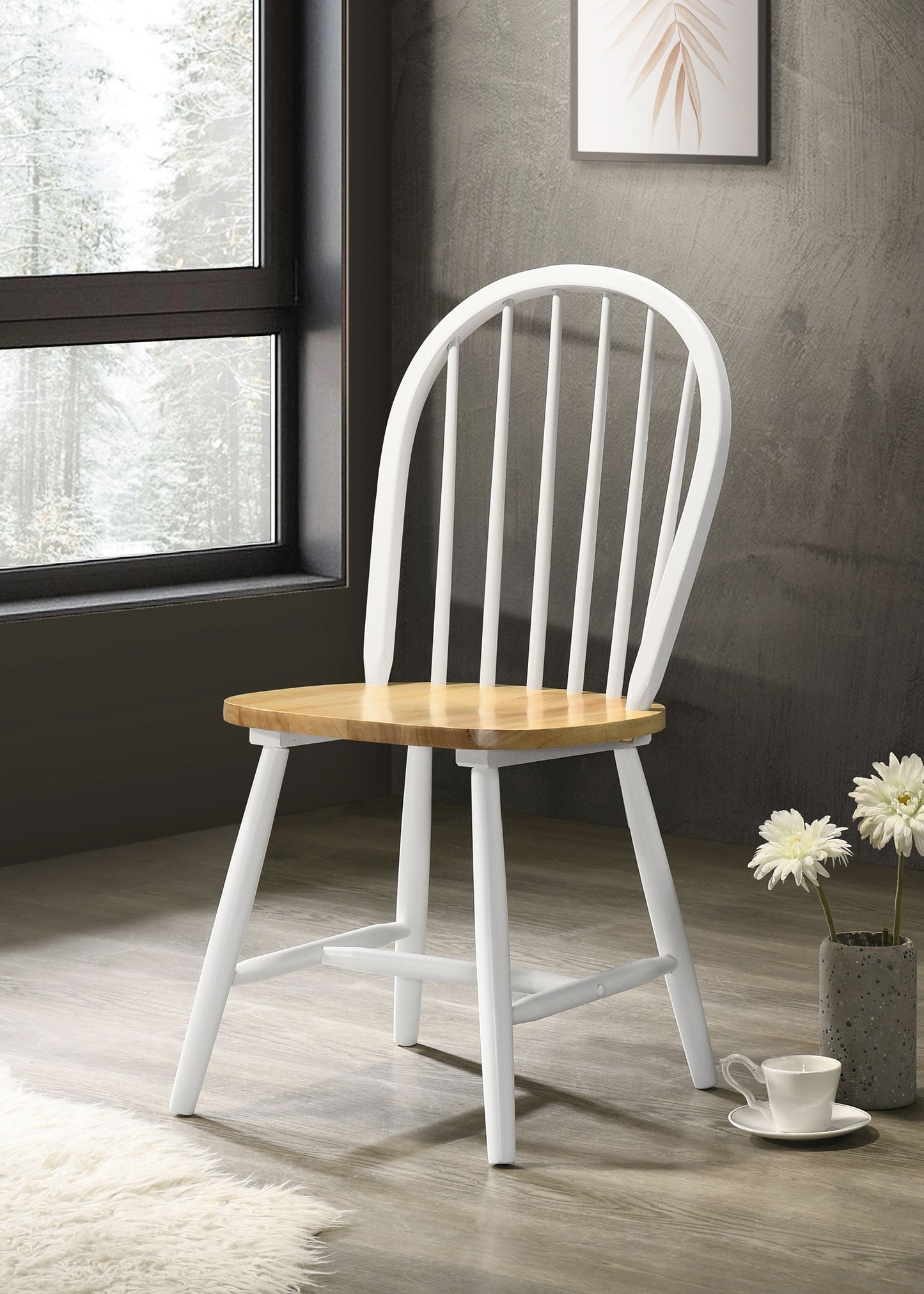 Cinder Wood Dining Side Chair White (Set of 4)