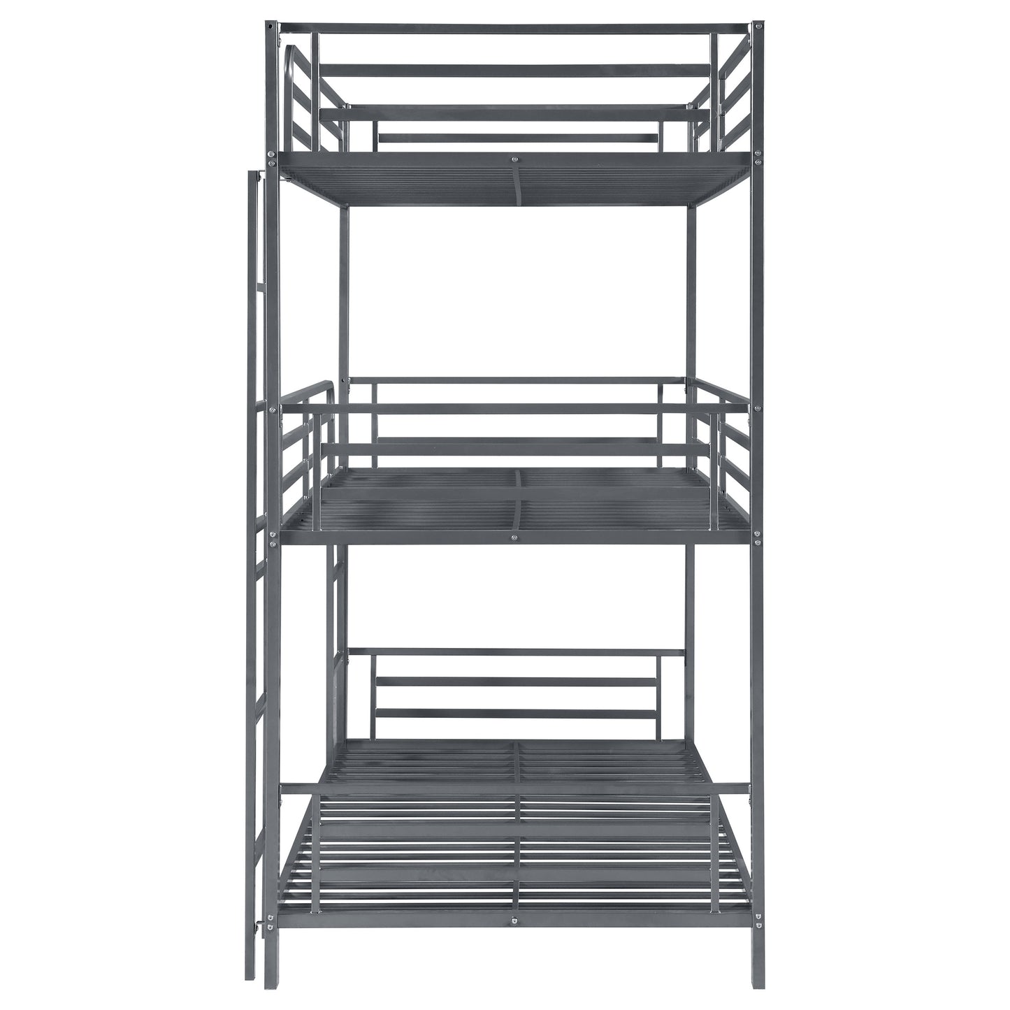 Maynard Metal Twin Triple Bunk Bed Gunmetal