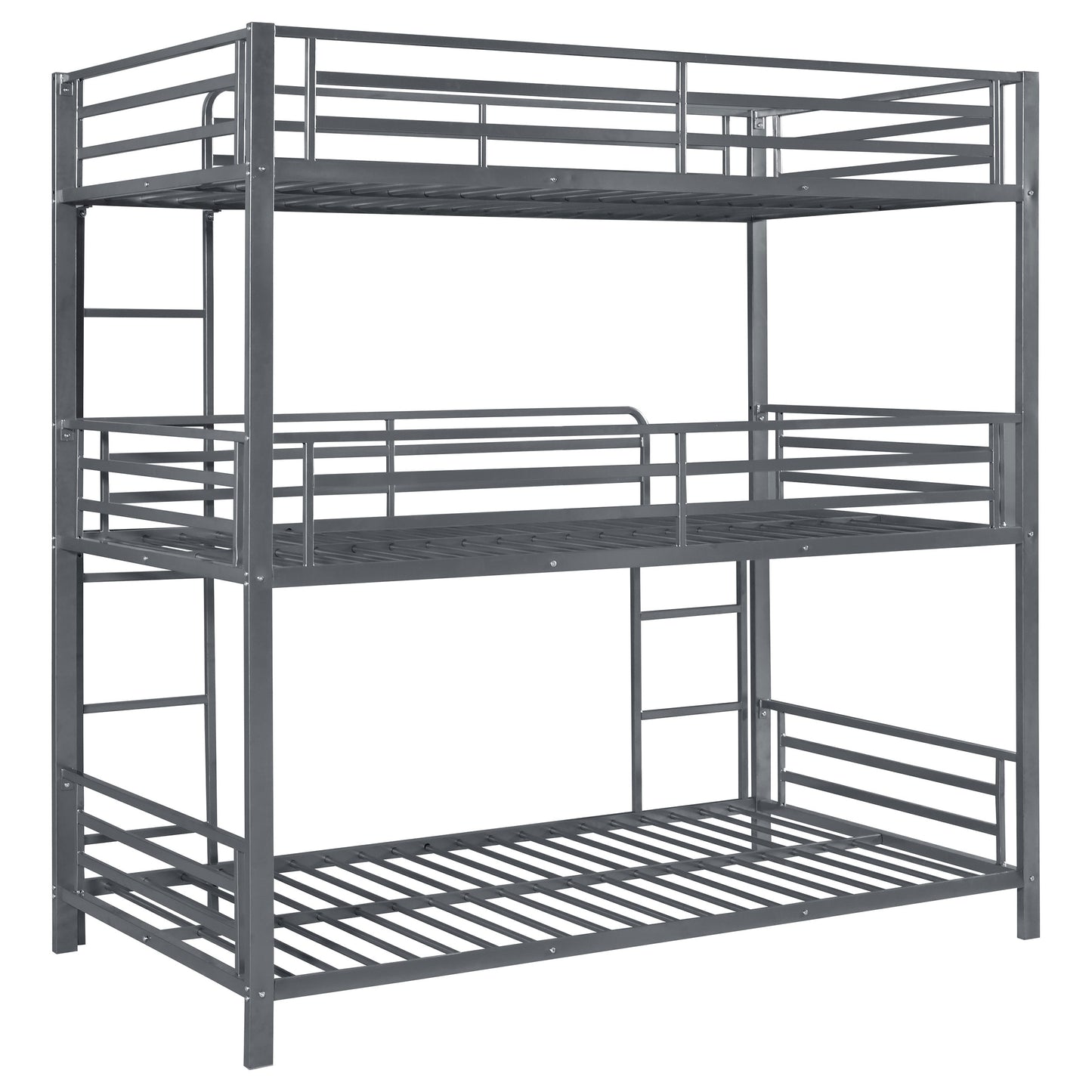 Maynard Metal Twin Triple Bunk Bed Gunmetal