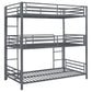 Maynard Metal Twin Triple Bunk Bed Gunmetal