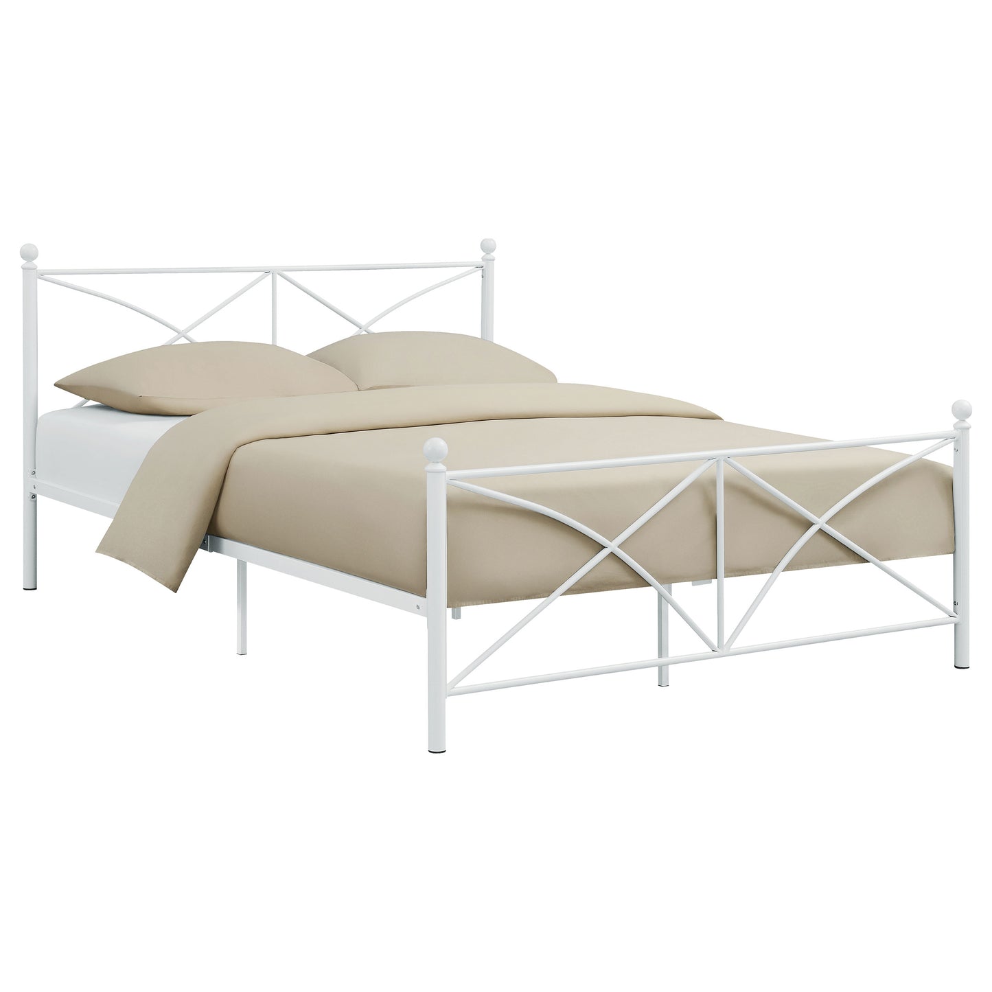 Hart Metal Queen Open Frame Bed White