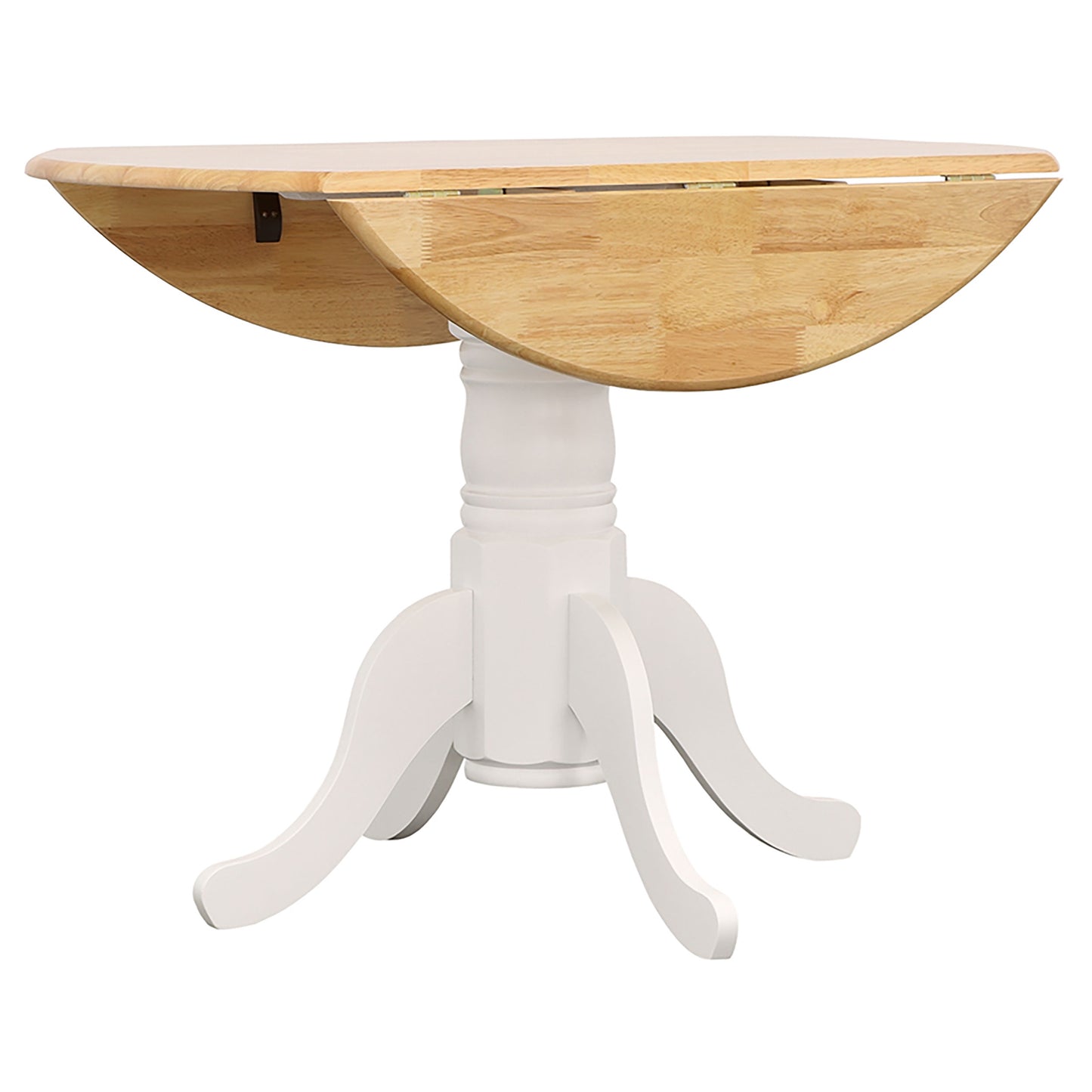 Allison 5-piece Round Drop Leaf Dining Table Set White