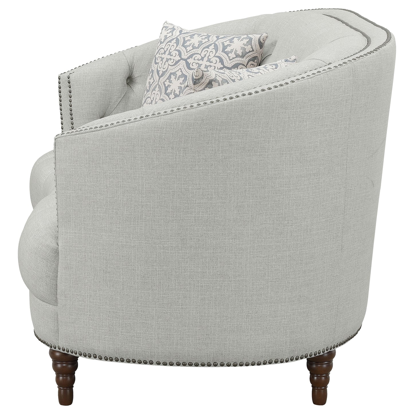 Avonlea Upholstered Sloped Arm Loveseat Grey Fabric