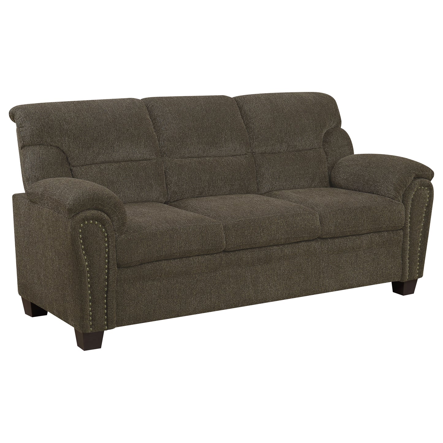 Clementine Upholstered Padded Arm Sofa Brown