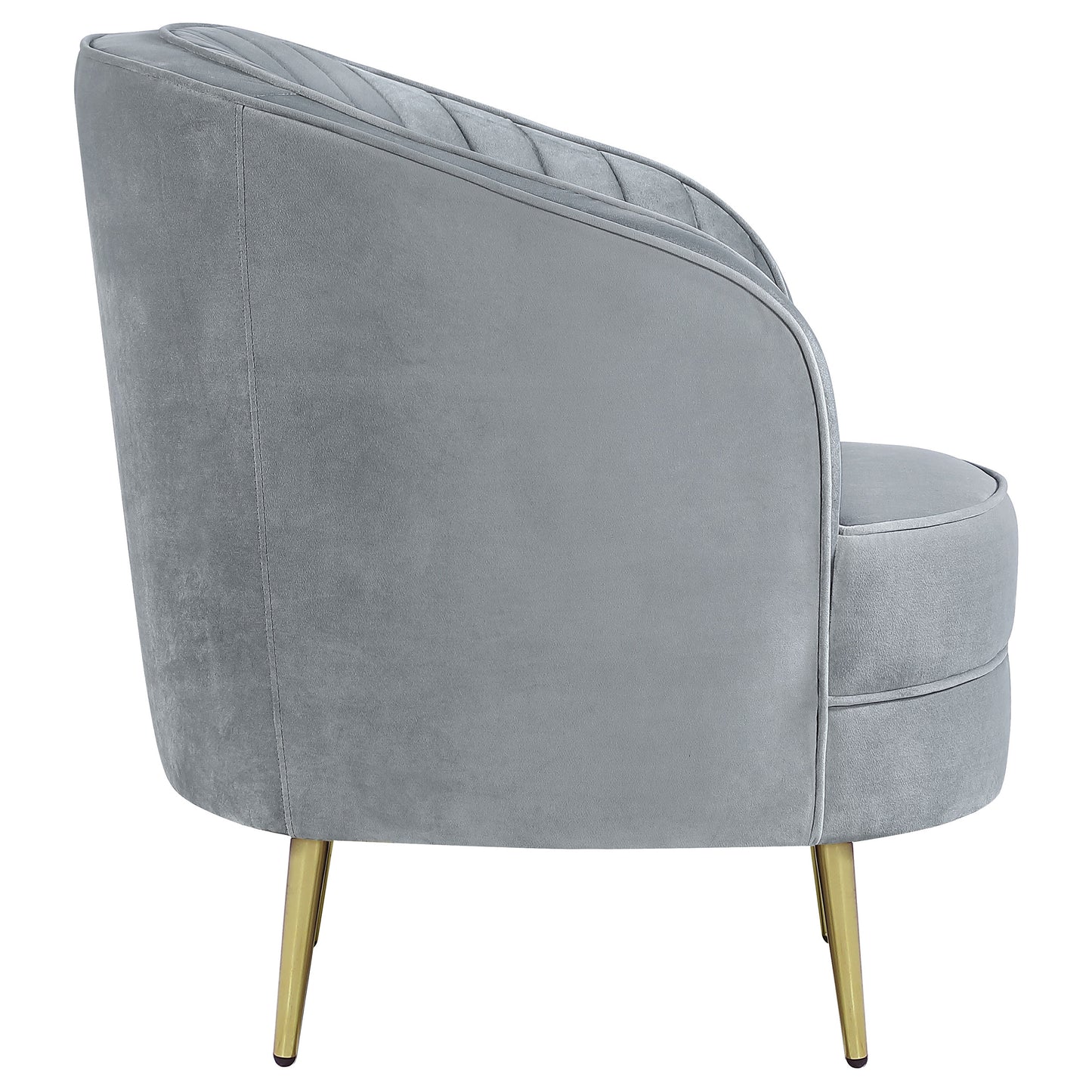 Sophia Upholstered Channel Tufted Barrel Accent Chair Grey