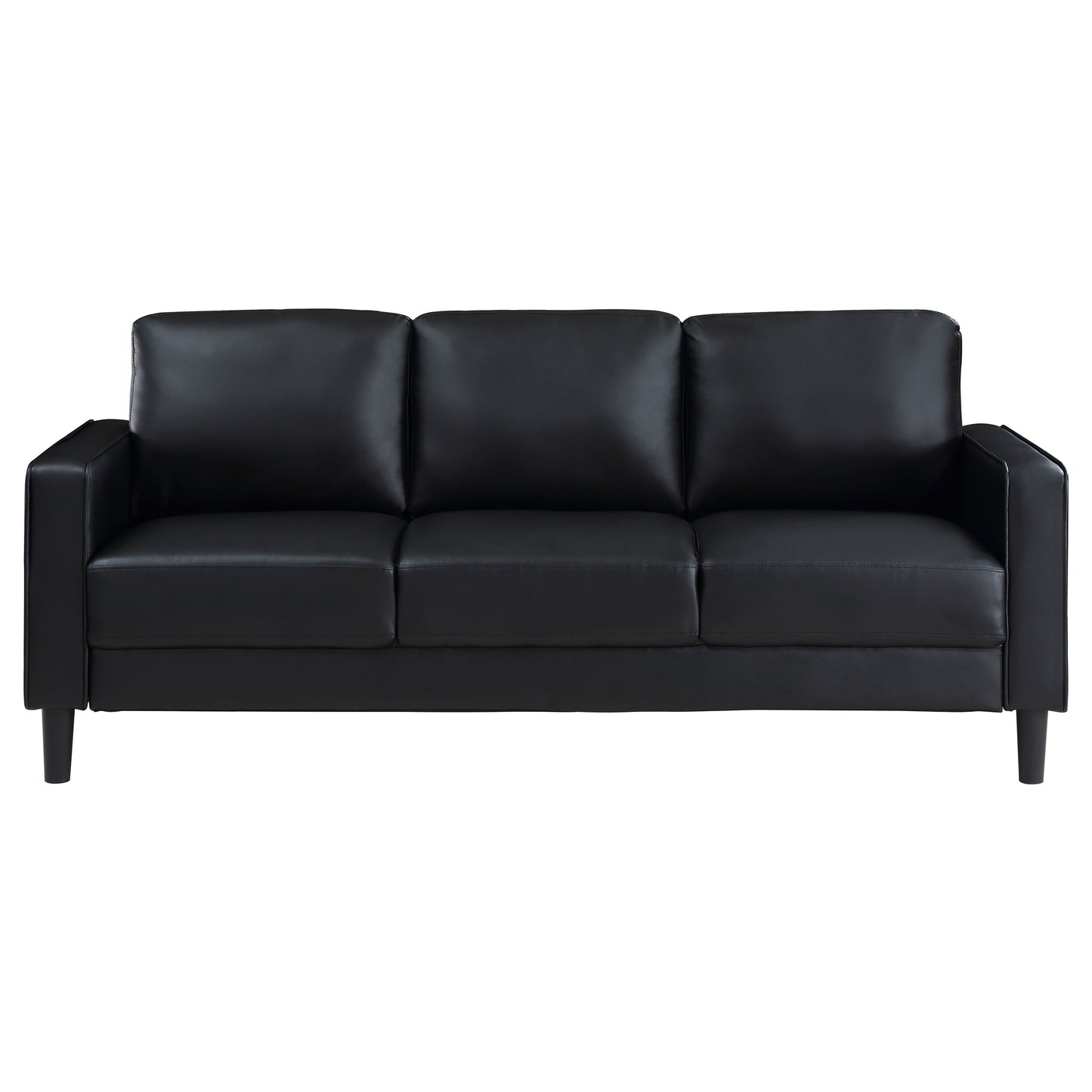 Ruth 3-piece Upholstered Track Arm Sofa Set Black