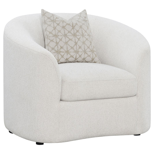 Rainn Boucle Upholstered Sloped Arm Accent Chair Latte