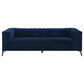 Chalet 2-piece Upholstered Tuxedo Arm Tufted Sofa Set Blue