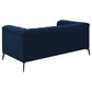 Chalet Upholstered Tuxedo Arm Tufted Loveseat Blue