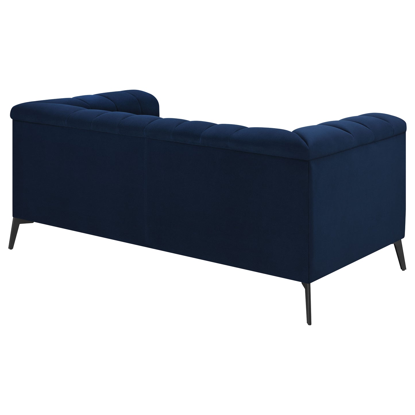 Chalet Upholstered Tuxedo Arm Tufted Loveseat Blue