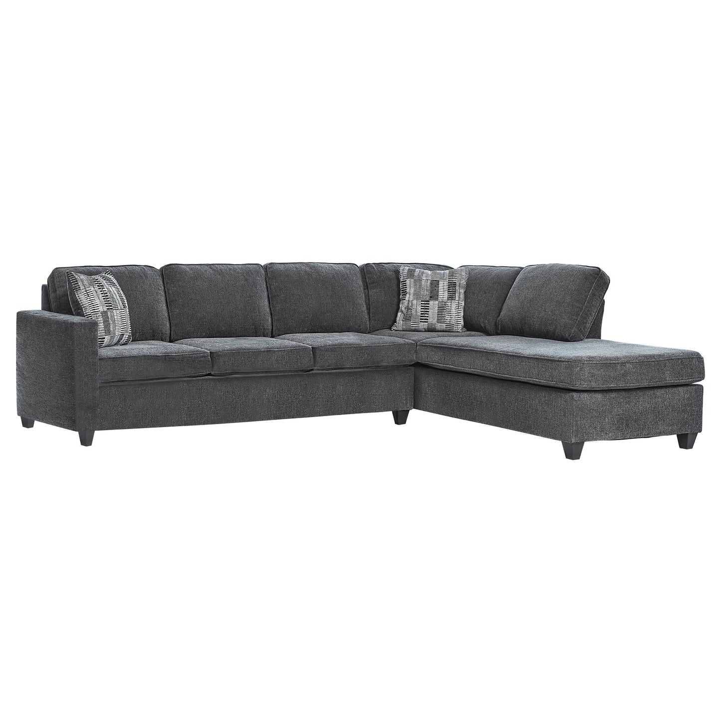 Mccord Upholstered Track Arm Sectional Sofa Dark Grey