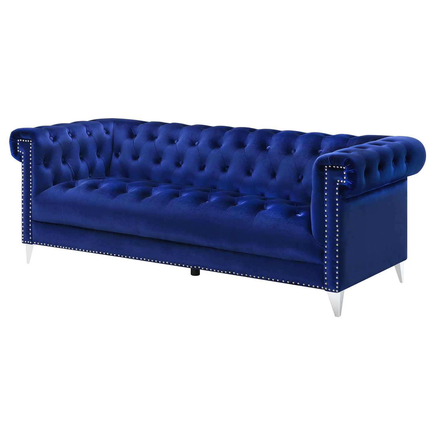 Bleker Upholstered Tuxedo Arm Tufted Sofa Blue