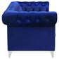 Bleker Upholstered Tuxedo Arm Tufted Loveseat Blue