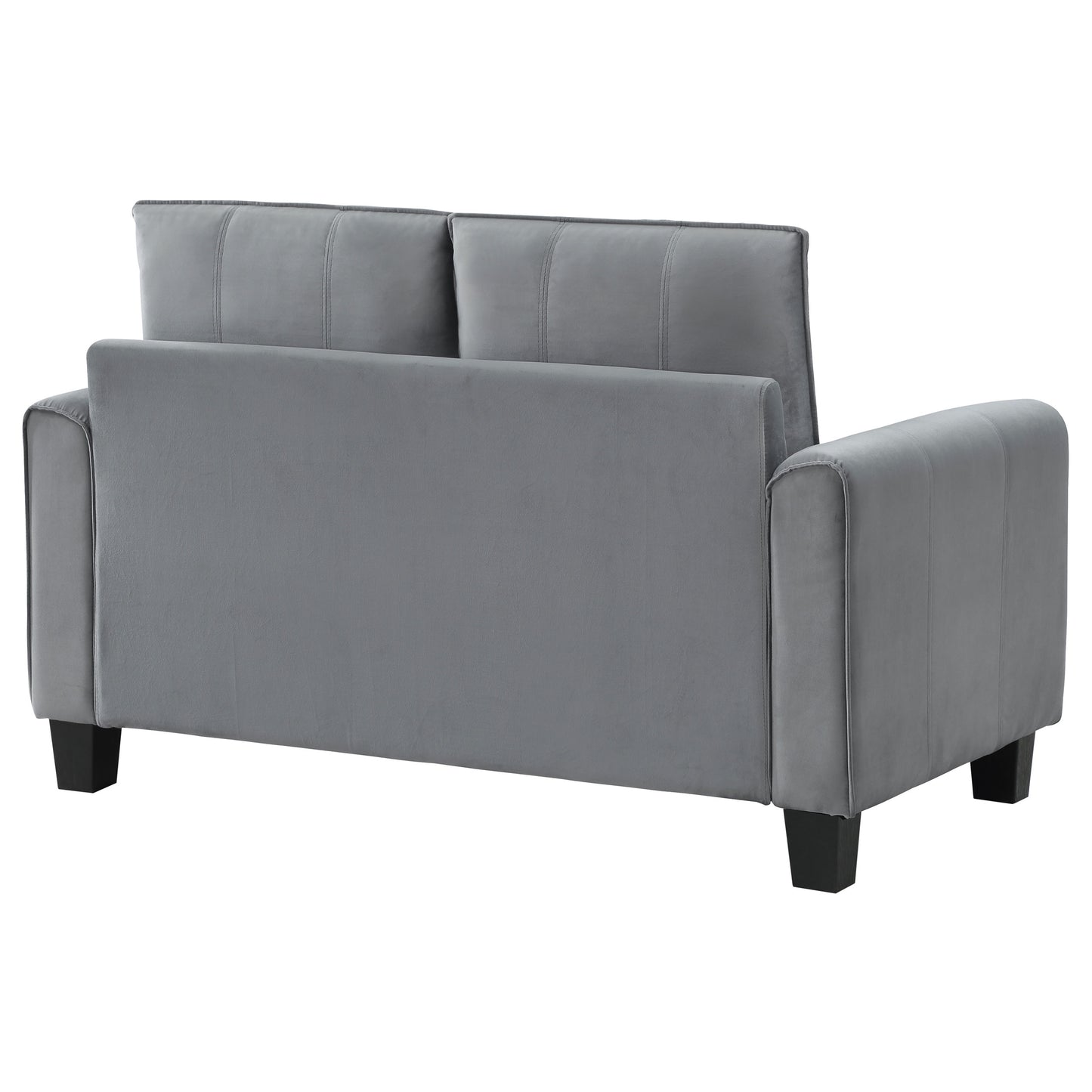 Davis Upholstered Rolled Arm Loveseat Grey