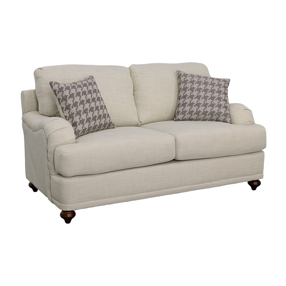 Glenn Upholstered English Arm Loveseat Light Grey and Grey