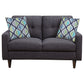 Watsonville Upholstered Track Arm Tufted Loveseat Grey