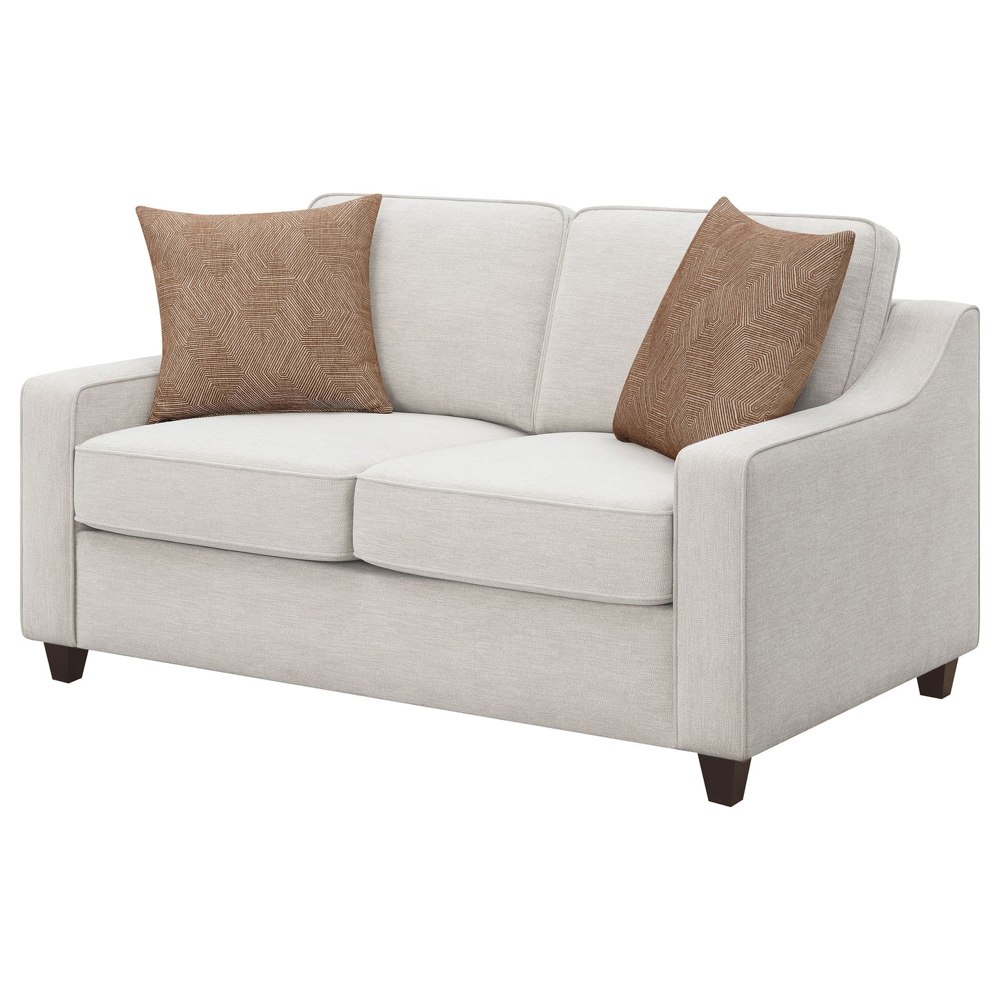 Christine Upholstered Sloped Arm Loveseat Beige