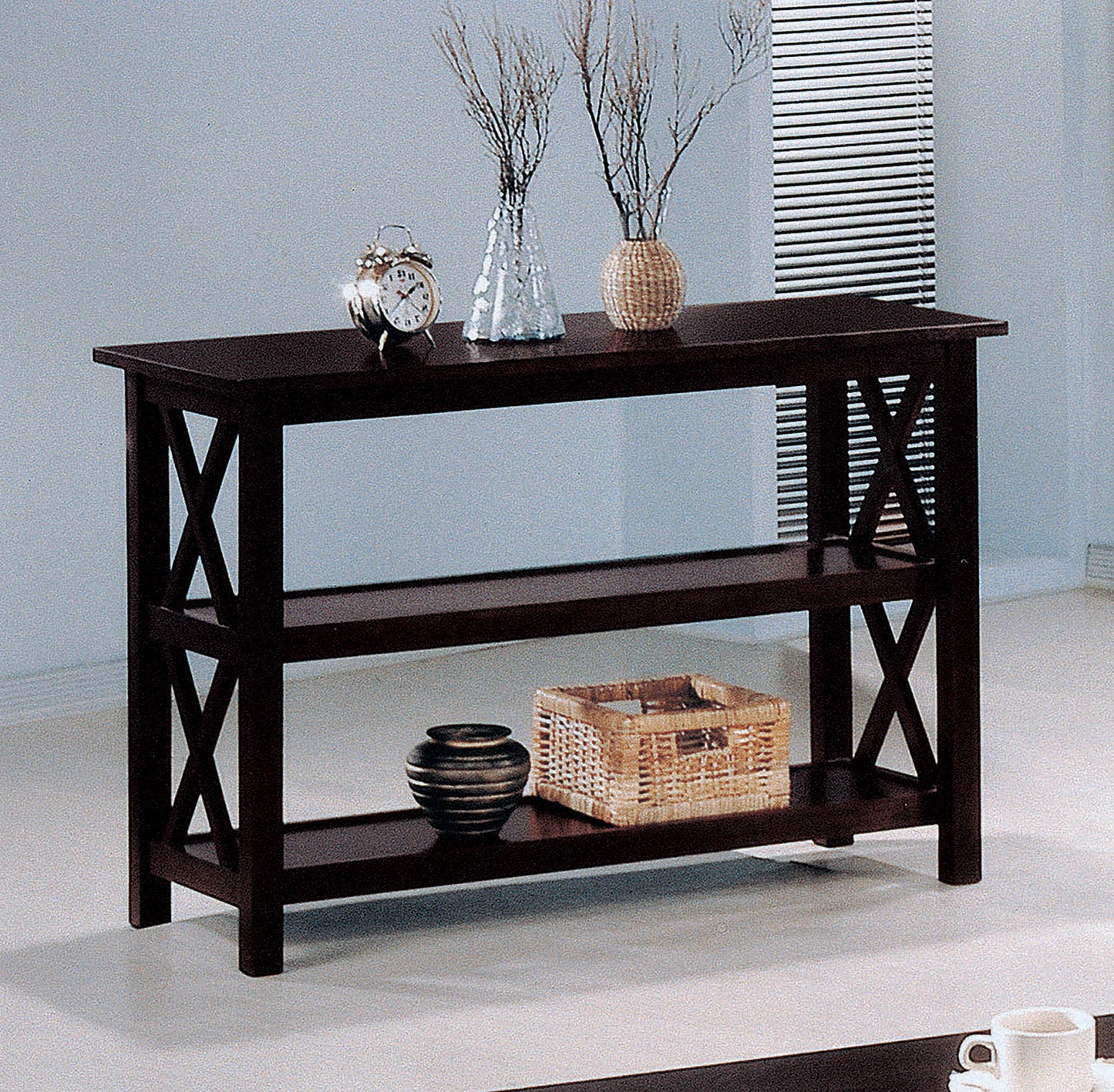 Rachelle 2-shelf Wood Entryway Console Table Deep Merlot