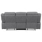 Higgins Upholstered Motion Reclining Sofa Grey