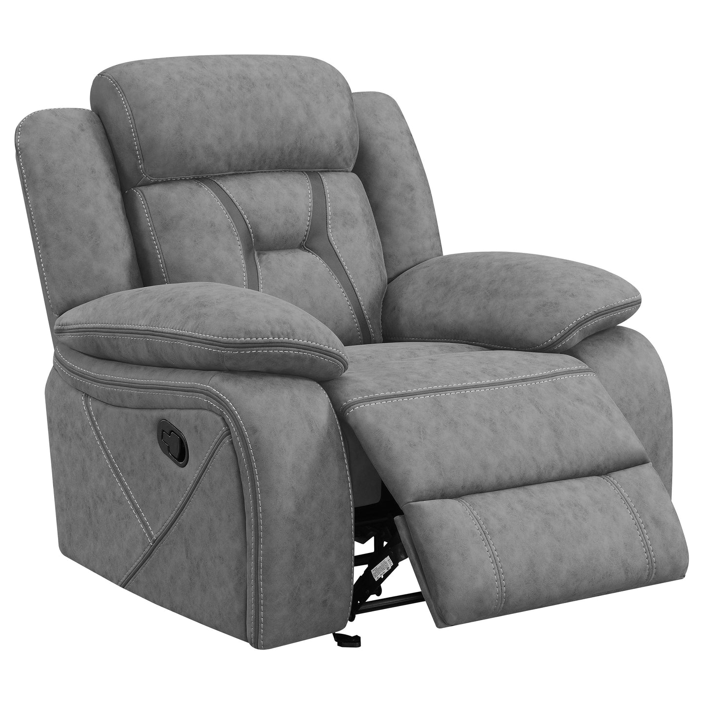 Higgins Upholstered Glider Recliner Chair Grey