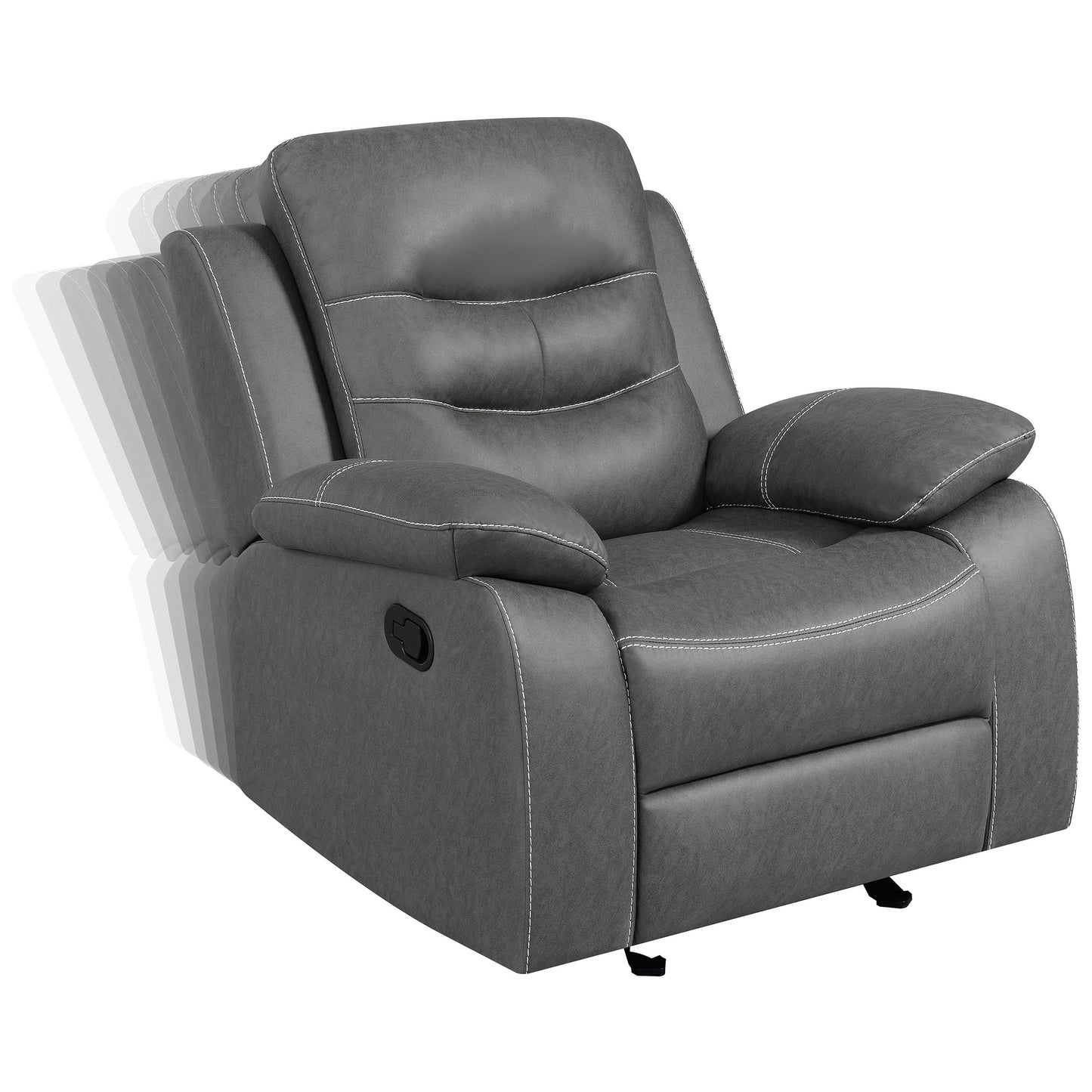 Nova Upholstered Padded Arm Glider Recliner Dark Grey